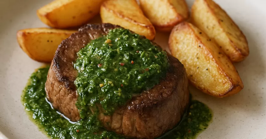 Medalhão com molho picante de ervas