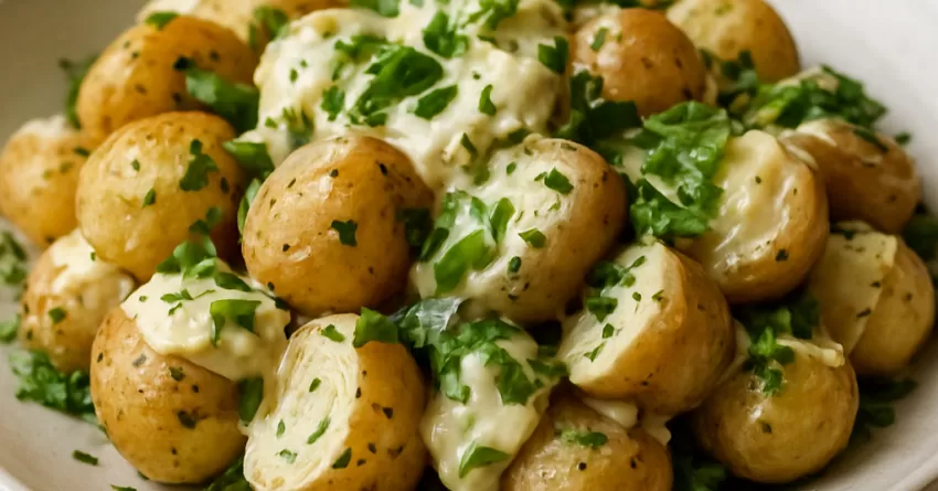 Salada de batata assada com maionese caseira