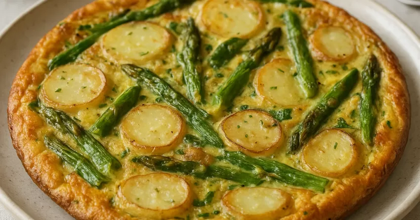 Frittata de batata com aspargos