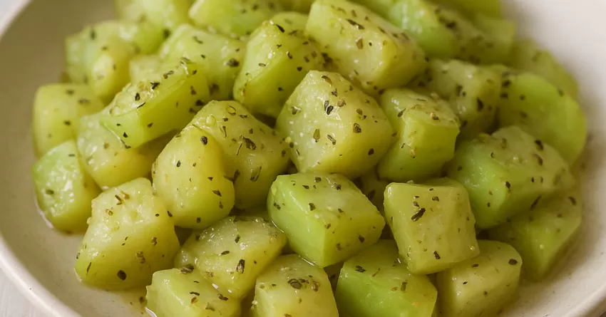 Chuchu refogado com orégano