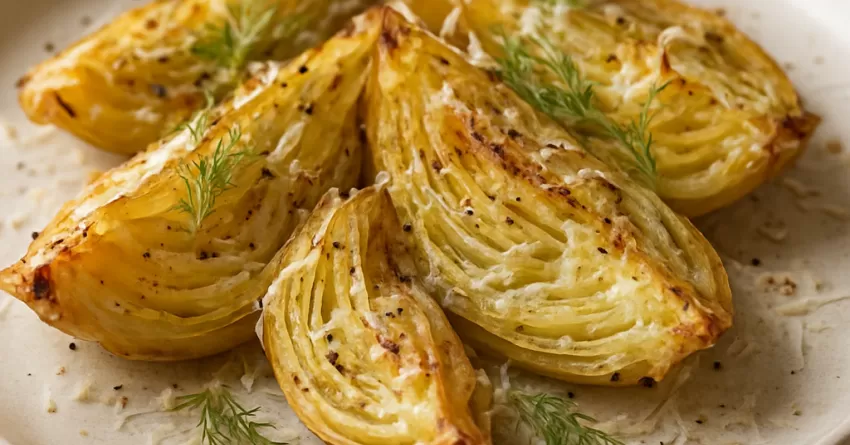 Erva-doce assada com parmesão