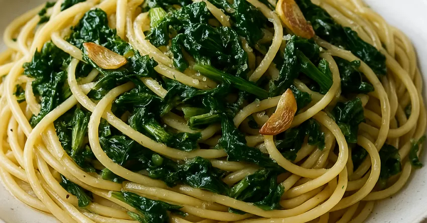 Macarrão com escarola