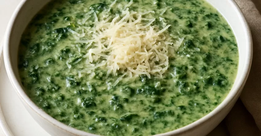Creme de espinafre com parmesão