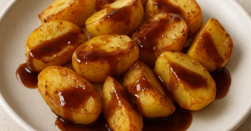 Mandioquinha assada com molho de melado