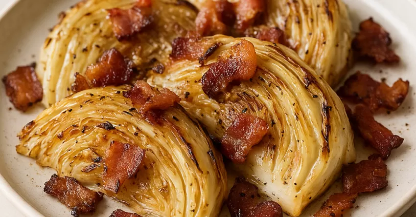 Repolho assado com bacon