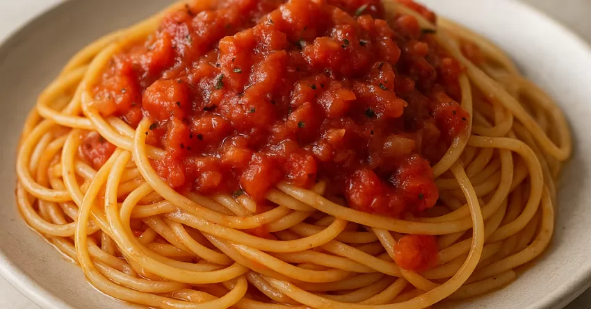 Macarrão com molho rústico de tomate picado