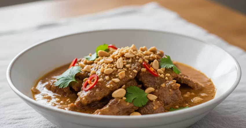 Molho Tailandês de Carne e Amendoim