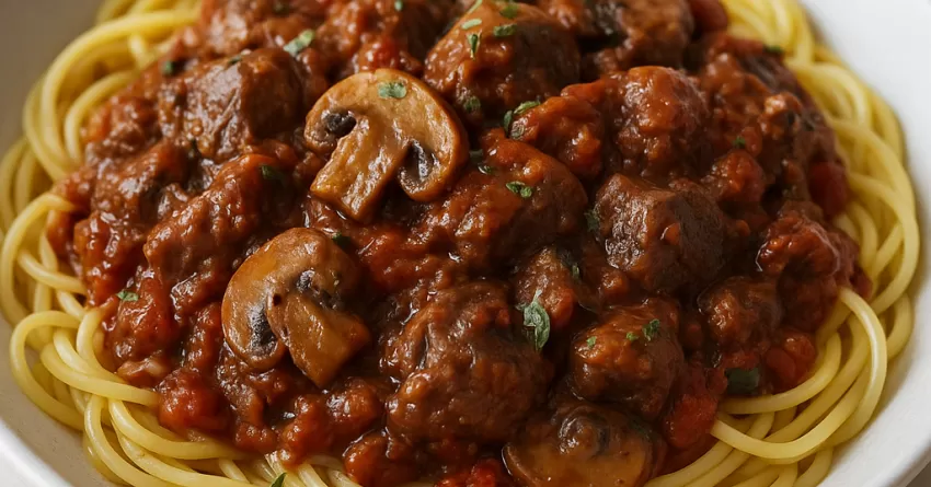 Ragu de Carne e Cogumelo