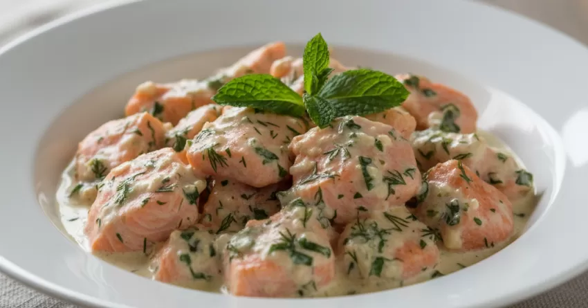 Molho de Salmão com Hortelã